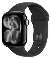 Apple Watch Series 11, 46 mm, Sport Band (угольно-черный/черный), размер M/L