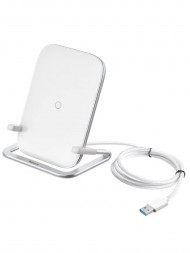 Беспроводное зарядное устройство Baseus Rib Horizontal and Vertical Holder Wireless Charging 15W белый