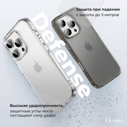 Чехол накладка для iPhone 16 Pro Max Gurdini Alba Series Protective (серый)