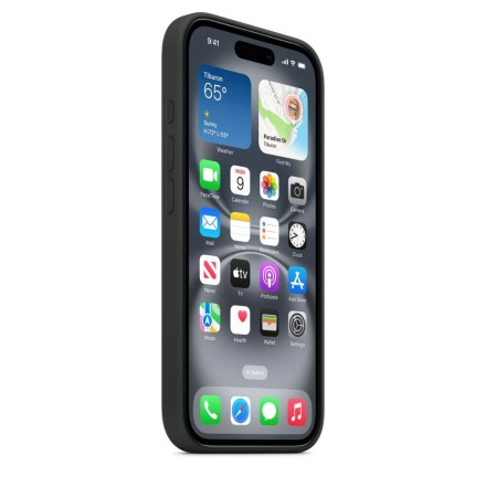 Чехол накладка для iPhone 16 Plus Silicone Case with MagSafe Black